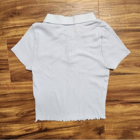 NWOT Wild Fable Dusty Blue Tennis Polo Shirt Size Small - Picture 2 of 7